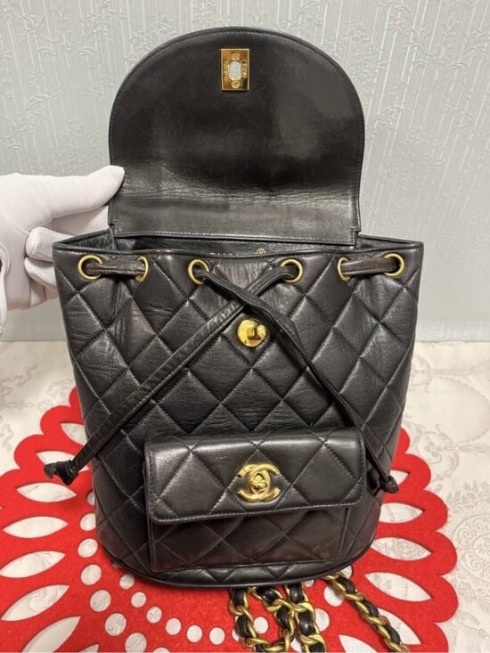 Chanel Quilted Backpack Black main image 8